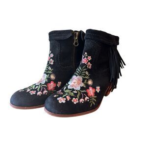 Sam Edelman Letti black suede boots size 7 boho